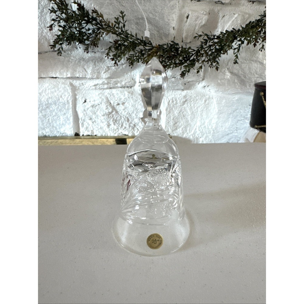24% Lead Crystal Etched‎ & Hand Cut Glass Bell W. Germany Vintage